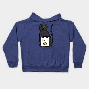 Cute Cat says Hello Kids Hoodie